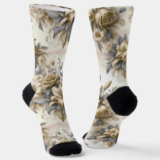 Antique Tinge Yellow Floral Perfection Socks