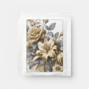 Antique Tinge Yellow Floral Perfection Tea Bag Drink Mix