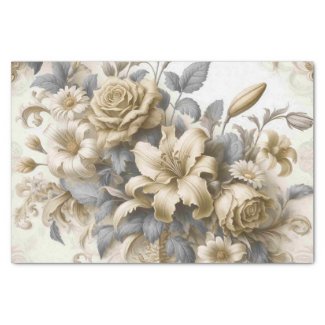 Antique Tinge Yellow Floral Perfection
