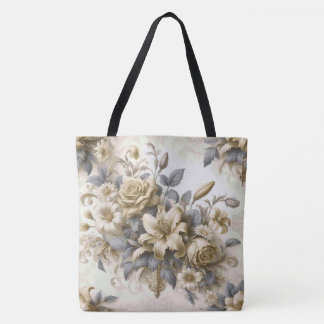 Antique Tinge Yellow Floral Perfection Tote Bag