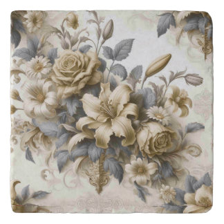 Antique Tinge Yellow Floral Perfection Trivet