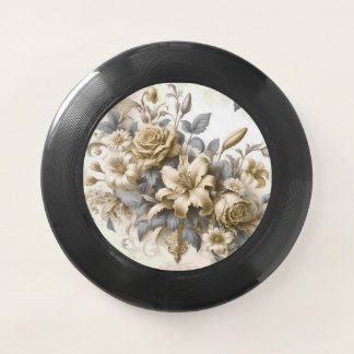 Antique Tinge Yellow Floral Perfection Wham-O Frisbee