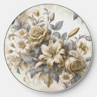 Antique Tinge Yellow Floral Perfection Wireless Charger