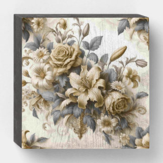 Antique Tinge Yellow Floral Perfection Wooden Box Sign