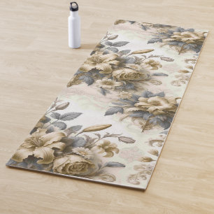 Antique Tinge Yellow Floral Perfection Yoga Mat