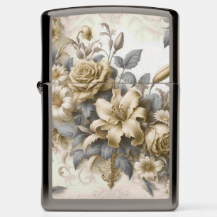 Antique Tinge Yellow Floral Perfection Zippo Lighter