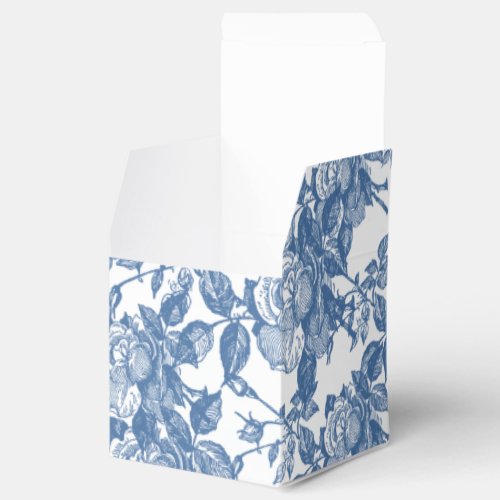 Antique Toile Blue Rose Inspired Favor Boxes