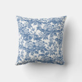 Antique Toile Blue Rose Inspired Throw Pillow | Zazzle