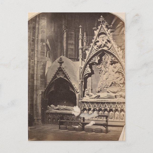 Antique tomb photo Custom Halloween invitation Postcard (Front)