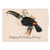 Antique Toucan Bird Wildlife Painting (Front Horizontal)