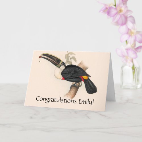 Antique Toucan Bird Wildlife Painting Card