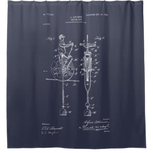 Antique Toy 1904 Patent Drawing Shower Curtain