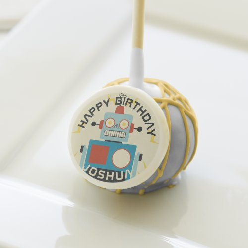Antique Toy Robot Birthday Cake Pops