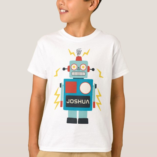 Antique Toy Robot Birthday T-Shirt (Front)