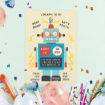 Antique Toy Robot Children’s Birthday Invitation<br><div class="desc">original illustration of an antique robot with all editable text for any event</div>