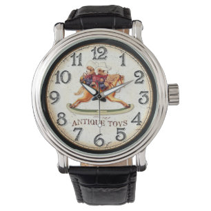 Antique Toys Rocking Horse Teddy Bear Watch