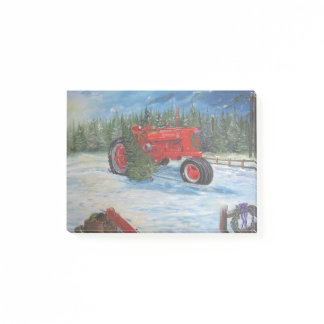 Antique Tractor at a Christmas Tree Farm Post-it Notes