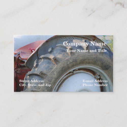 antique tractor business card