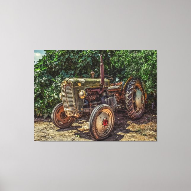 Antique Tractor Canvas Print (Front)