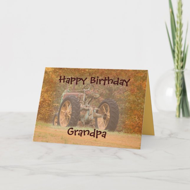 Antique Tractor- customize any occasion Card (Front)