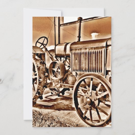 Antique Tractor Farm Equipment Classic Sepia (Front)