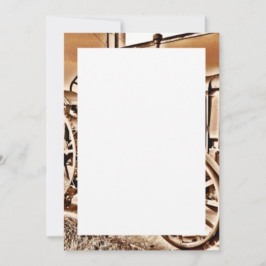 Antique Tractor Farm Equipment Classic Sepia (Back)