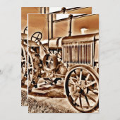 Antique Tractor Farm Equipment Classic Sepia (Front/Back)