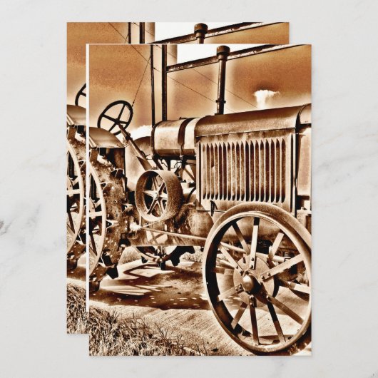 Antique Tractor Farm Equipment Classic Sepia (Front/Back)
