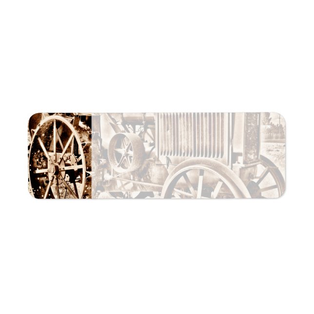 Antique Tractor Farm Equipment Classic Sepia Label (Front)