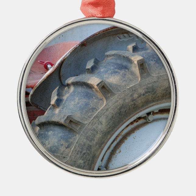 antique tractor metal ornament (Front)