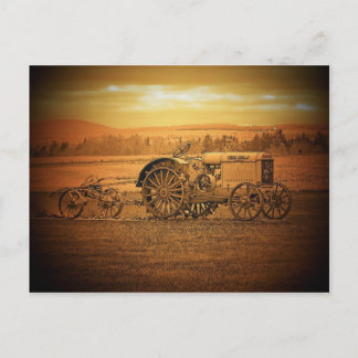 Antique Tractor Postcard