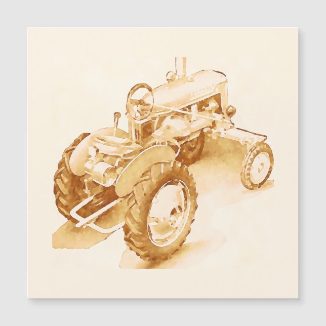 Antique tractor - watercolor   (Front)