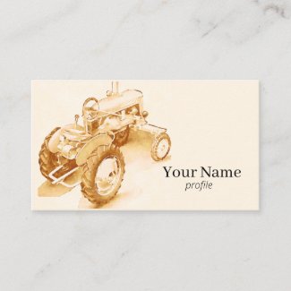 Antique  tractor -watercolor