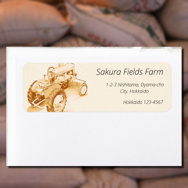 Antique  tractor -watercolor no2 label (Creator Uploaded)