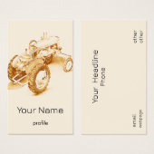 Antique tractor - watercolor vertical (Front & Back)