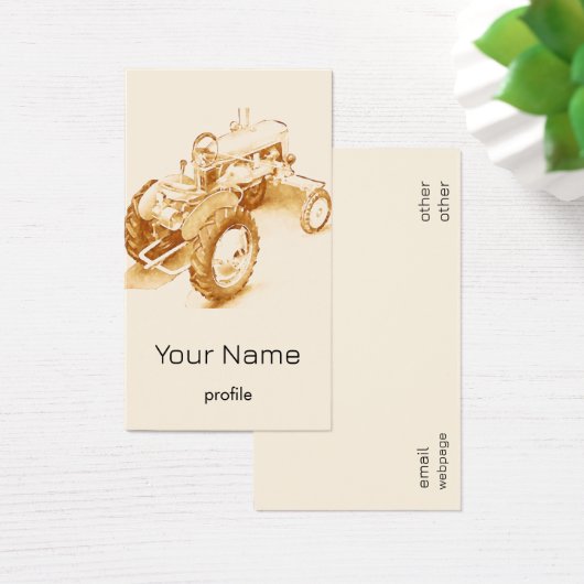 Antique tractor - watercolor vertical (Desk)