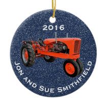 Antique Tractor "(Your Name)" & "20XX" Ceramic Ornament