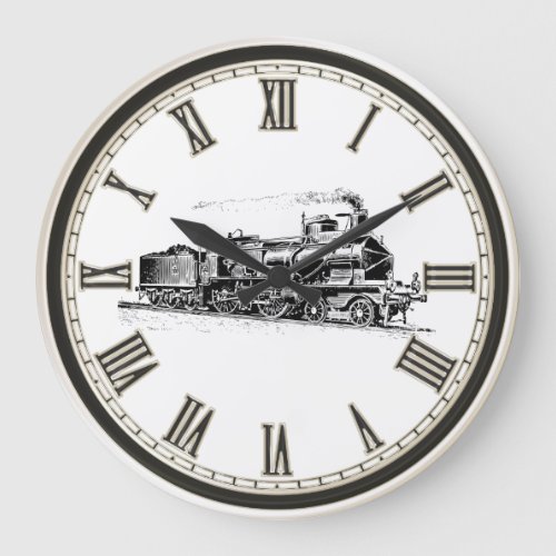 Antique train home office decor clock