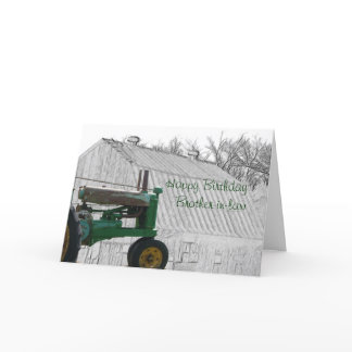 Antique Trator and old Barn-customize it Card