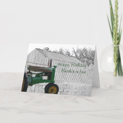 Antique Trator and old Barn_customize it Card