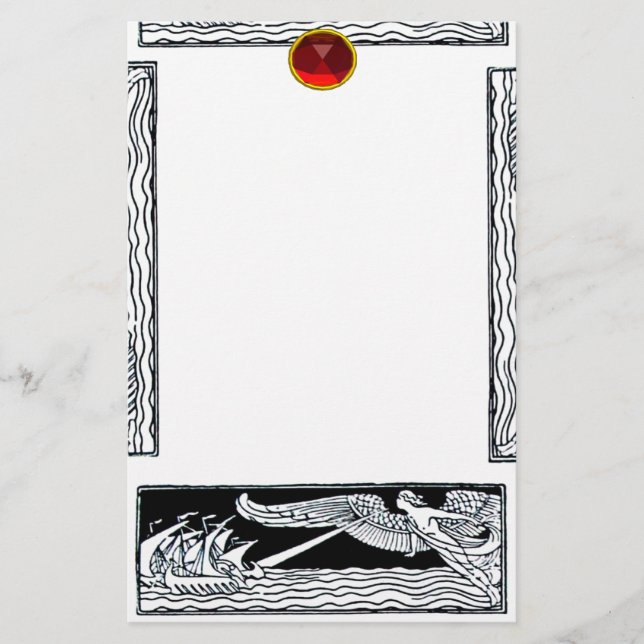 ANTIQUE TRAVEL RUBY STATIONERY (Front)