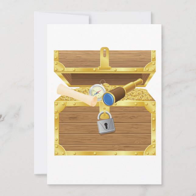 Antique Treasure Chest Invitations (Front)