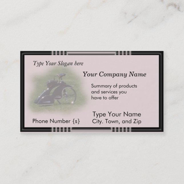 Antique Trike card-customize Business Card (Front)