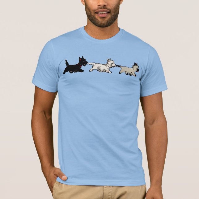 Antique Trio of Terrier Dogs T-Shirt (Front)