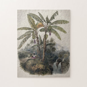 Antique Tropical Banana Tree Forest Vintage Bota Jigsaw Puzzle