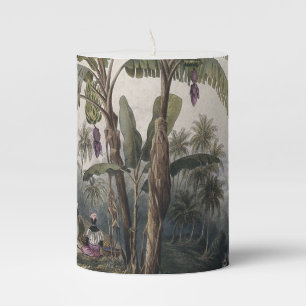 Antique Tropical Banana Tree Forest Vintage Bota Pillar Candle