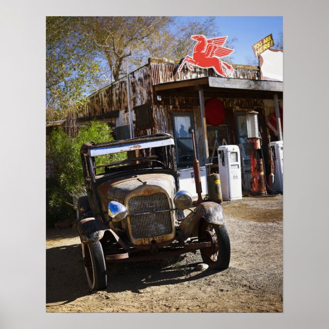 Antique truck at general store in the American Poster (Front)