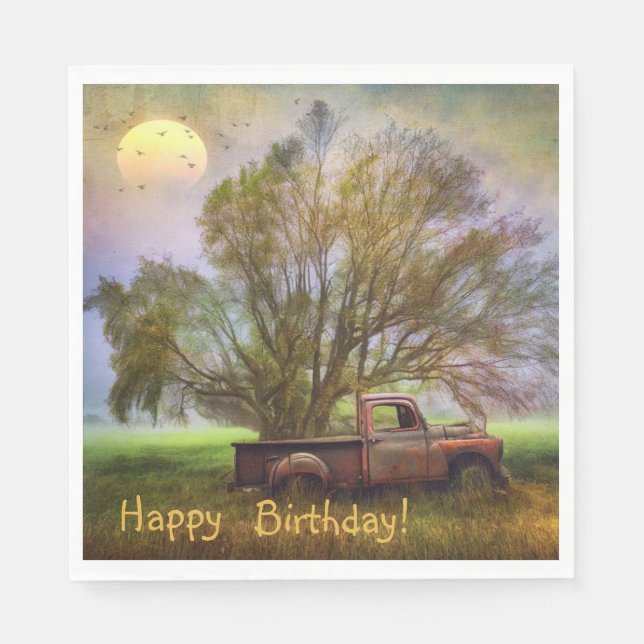 Antique Truck Birthday Napkins (Front)
