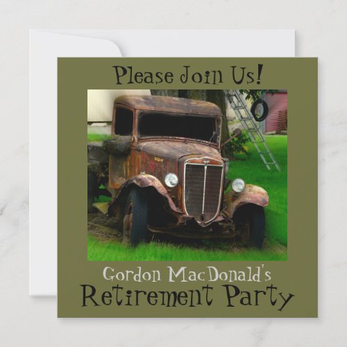 Antique Truck Retirement Party Invite