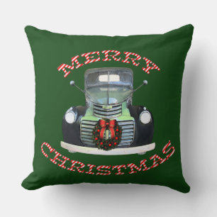 Antique Truck Reversible Christmas Pillow
